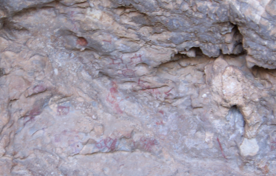 Figure 2. The Area A rock paintings from the South Grotto of Oxtotitlán Cave, Guerrero, Mexico (Image copyright: Arnaud F. Lambert).